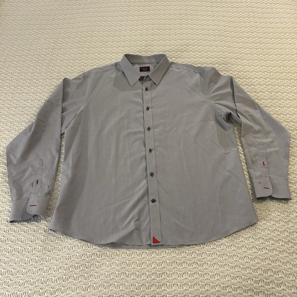 Untuckit Men's Shirt Size XXL 2XL 100% Cotton Light Blue Button Up Long Sleeve